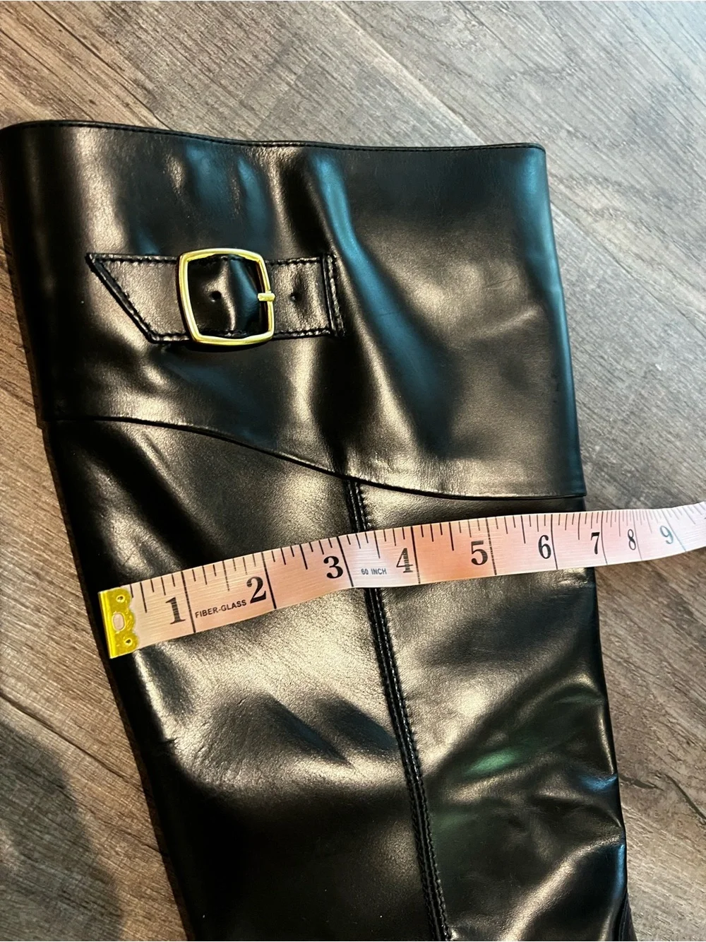 NWT Mango Black Leather Knee-High Riding Boots size 8 (38)